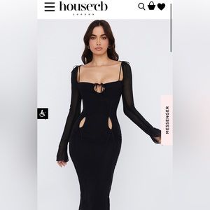 House Of CB Ophelia Black Cutout Dress Size Small NWT